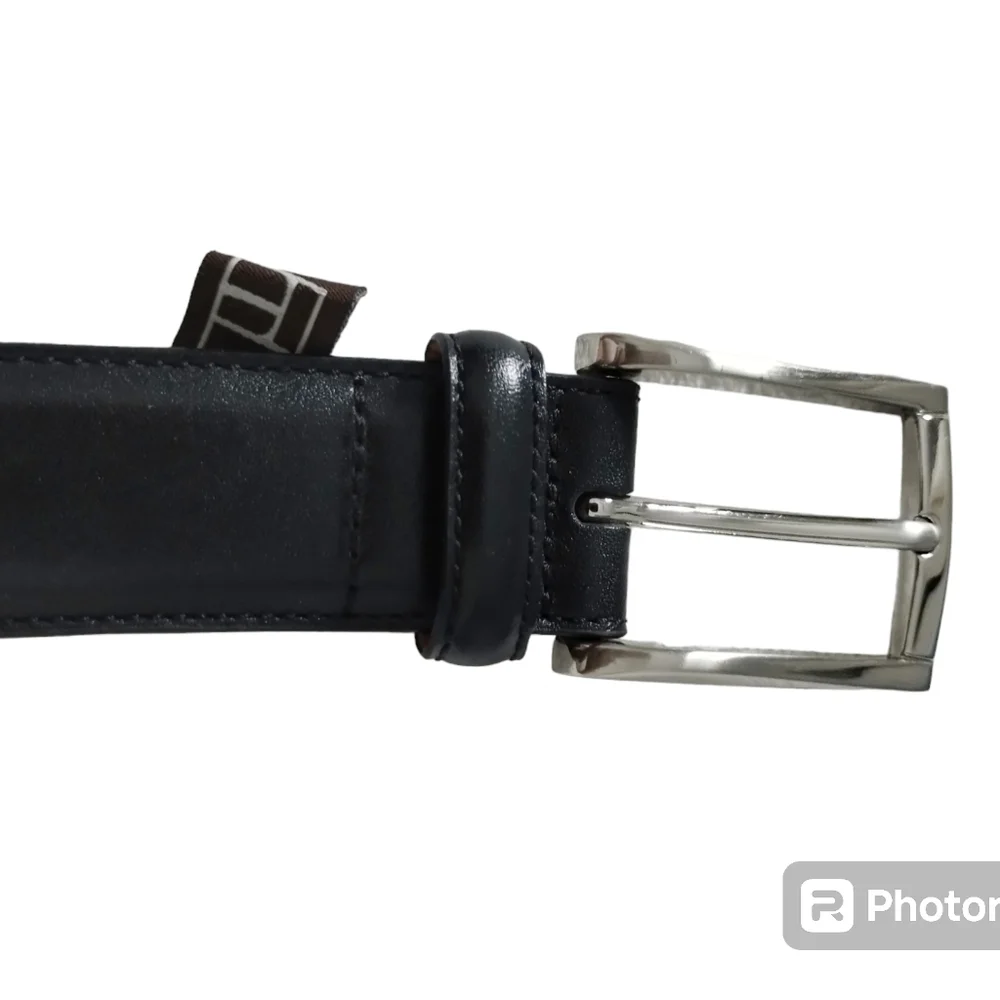 MEN'S TRAFALGAR‎ BLACK GENUINE  LEATHER BELT SIZE 44/110cm #1101PY03-001